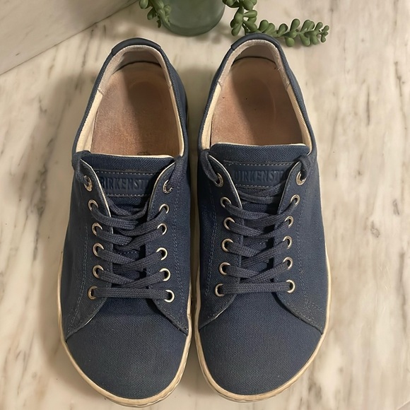 Birkenstock Arran Navy Blue Canvas Sneaker Tennis Shoe - Picture 4 of 17